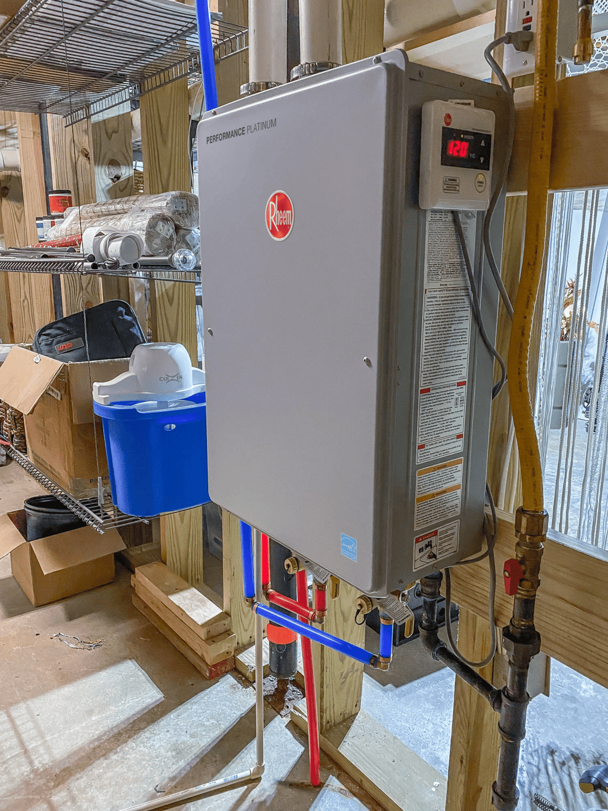 Rheem tankless water heater installed by Certified Plumbing