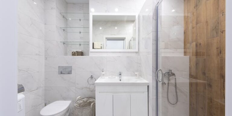 Bathroom plumbing system for emergency measures